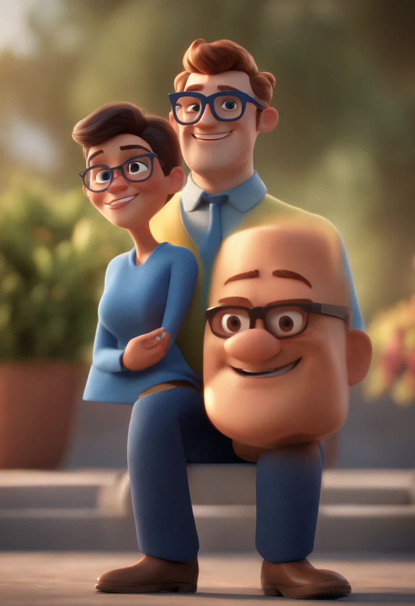 Cartoon character of a man with black glasses and a blue shirt, animation character, Caractere estilizado, animation style rendering, 3D estilizado, Arnold Maya render, 3 d render stylized, toon render keyshot, Personagem 3D, Personagem 3D, 3d rendering stylized, 3 d character render, personagem de desenho animado, Personagem de close up, Pose de personagem, (Estilo Pixar) (master part:1.2) (Bokeh) (best quality) (pele detalhada) (textura detalhada) (8k) (argila) (Cinematic lighting) (foco nítido