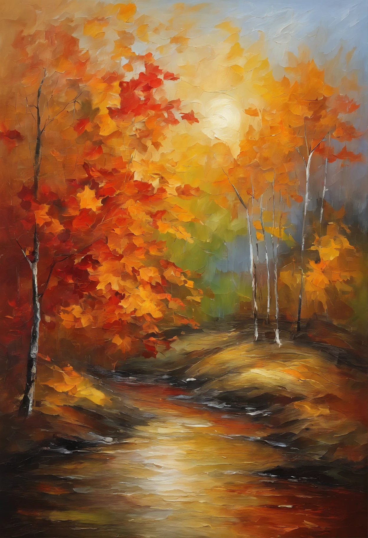 tmasterpiece、SuperiorQuality、Heaven, Sun sunset,maple leaves,autumnal
