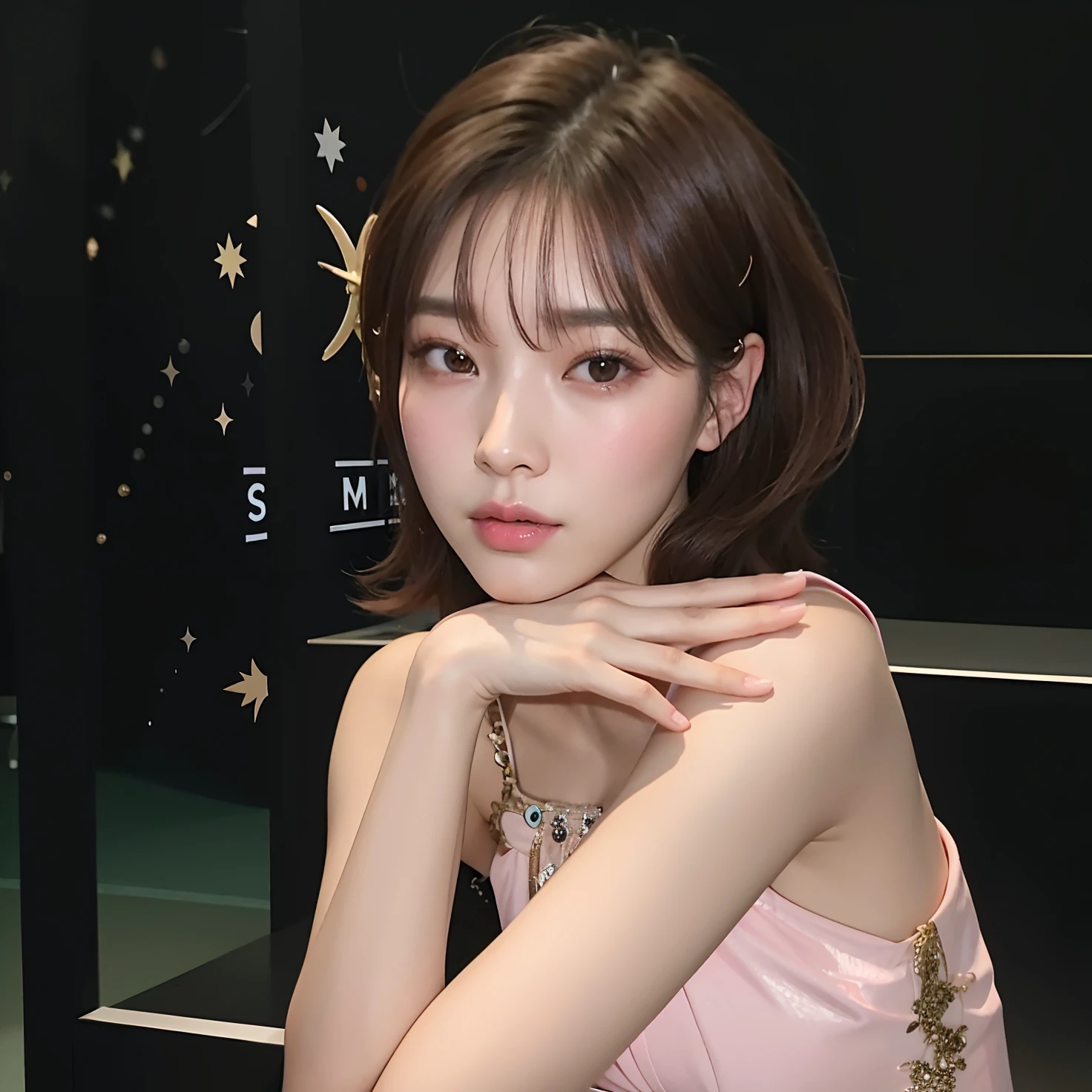 Araffe Asian woman in a pink dress posing for a photo, Dom Yunjoo, com cabelos curtos, Heonhwa Choe, Parque Ji-min, jossi do blackpink, Lee Ji-eun, Lee Ji - Eun, Retrato de Jossi de Blackpink, Jinyoung Canela, Ayami Kojima Amano, O corte Hime, Kim Hyun Joo, Jaeyeon Nam