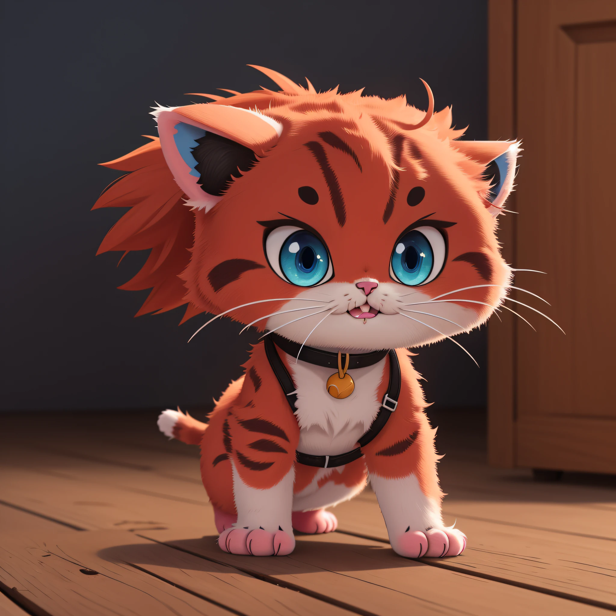 nvinkpunk, A really small tiny cat, cute, best quality, detailed, ,4 k, hdr, smooth, sharp focus, high resolution
