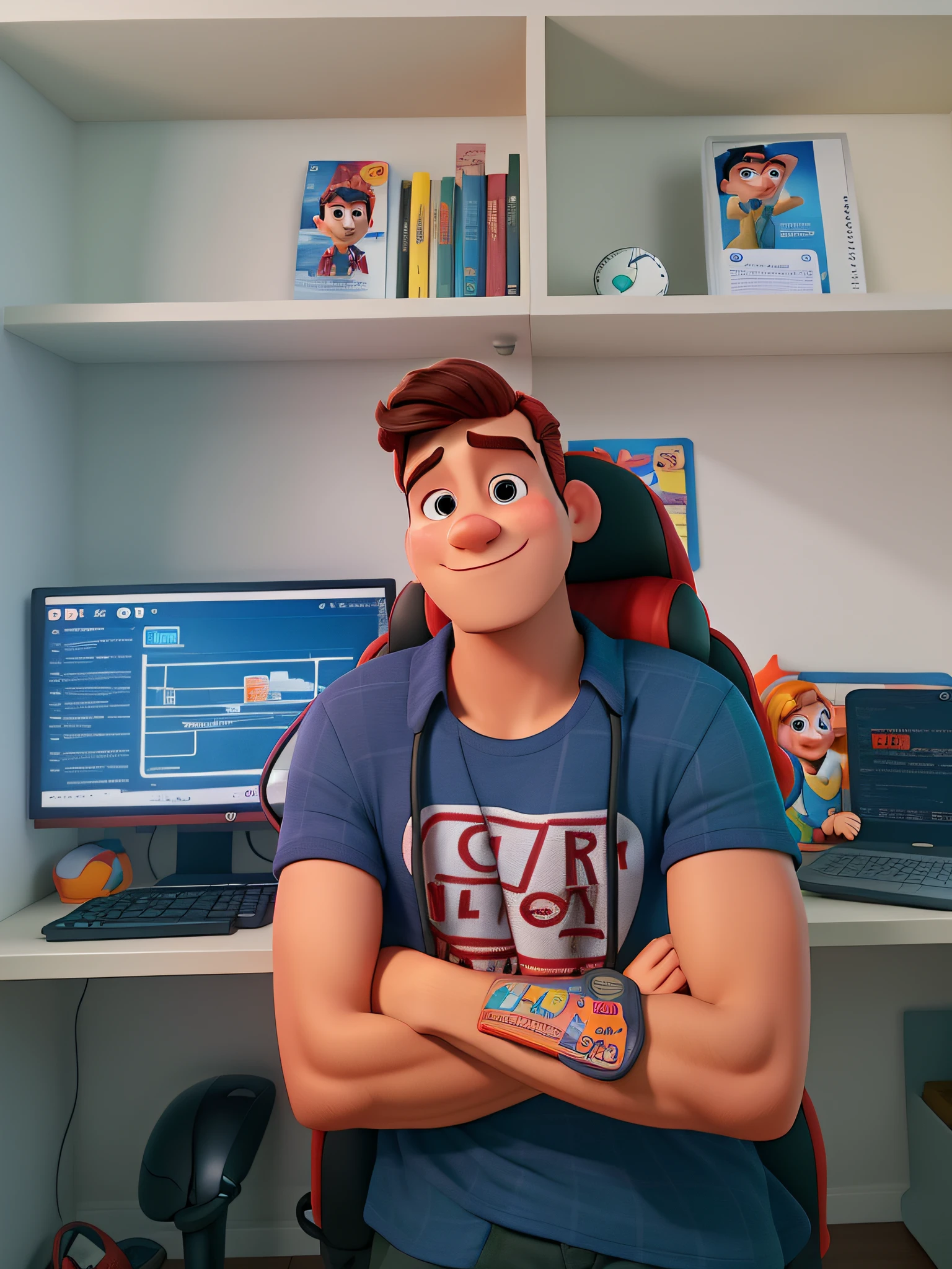 um homem moreno no estilo disney pixar, de alta qualidade , melhor qualidade , com o nariz fino