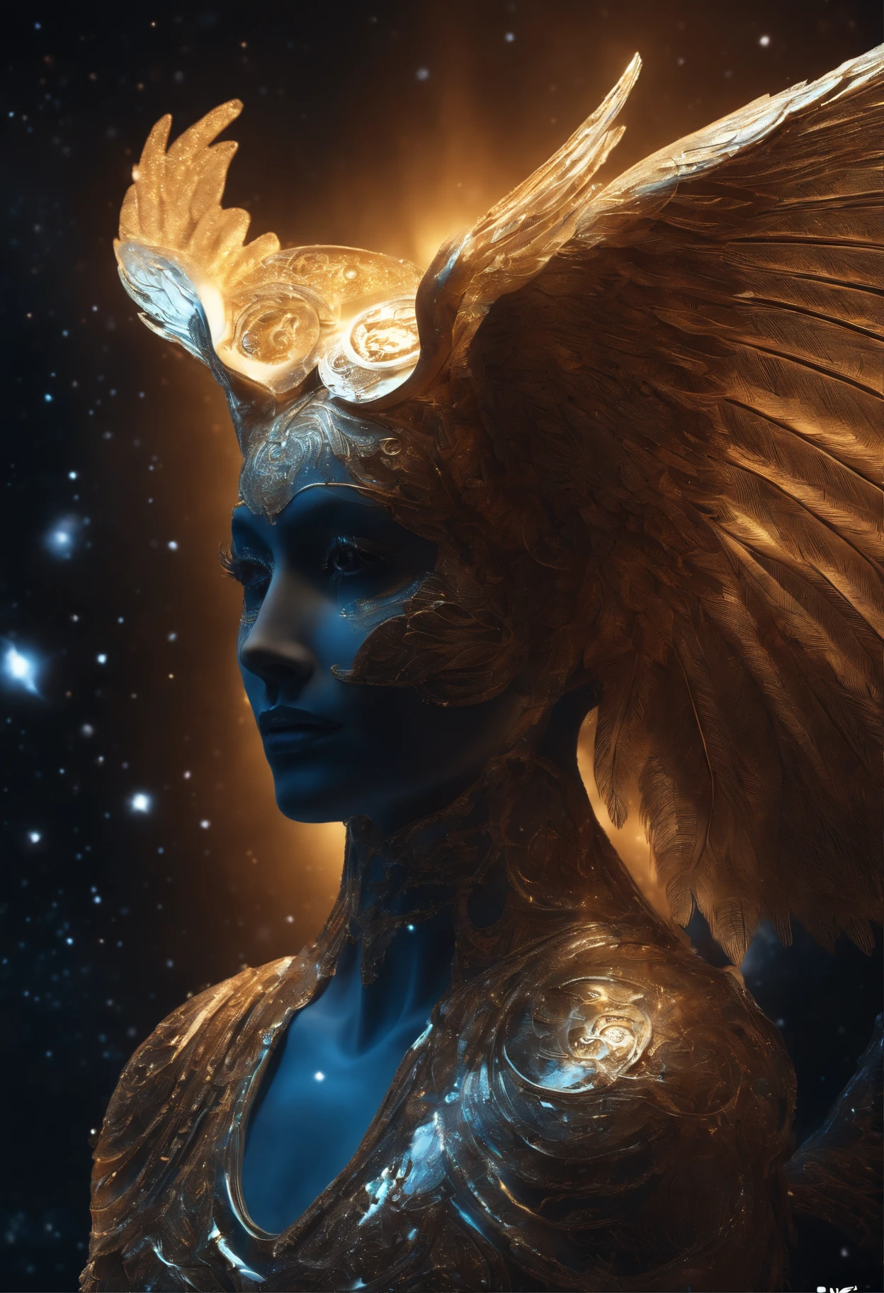 Blue Themed, Flying Angel, sphinxes background, counterspell, flicker