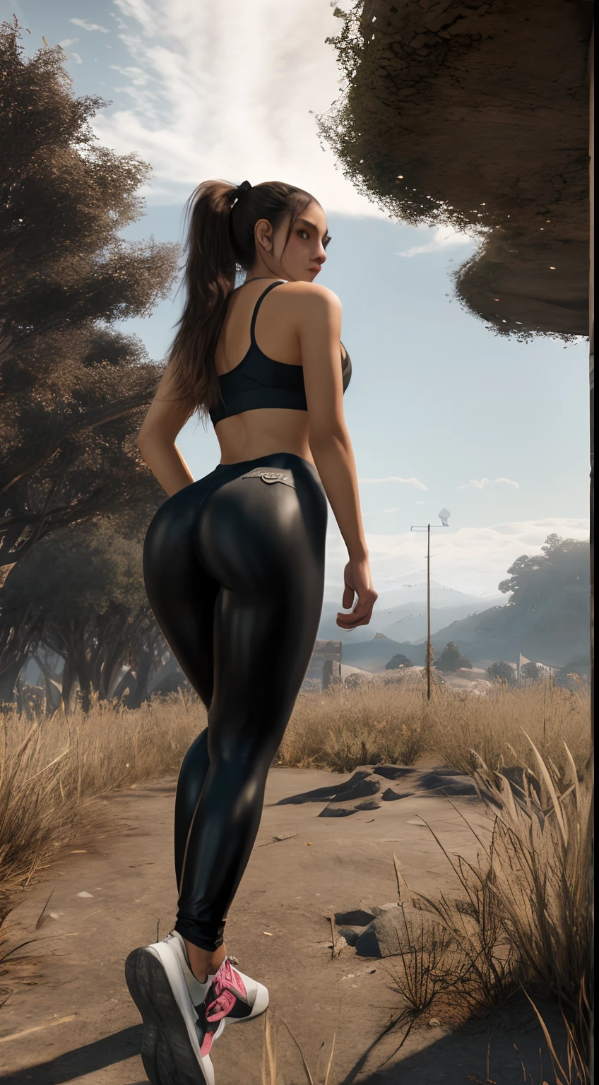 16-year-old pre-, Tampo fora dos ombros, Leggings, ray tracing, HDR