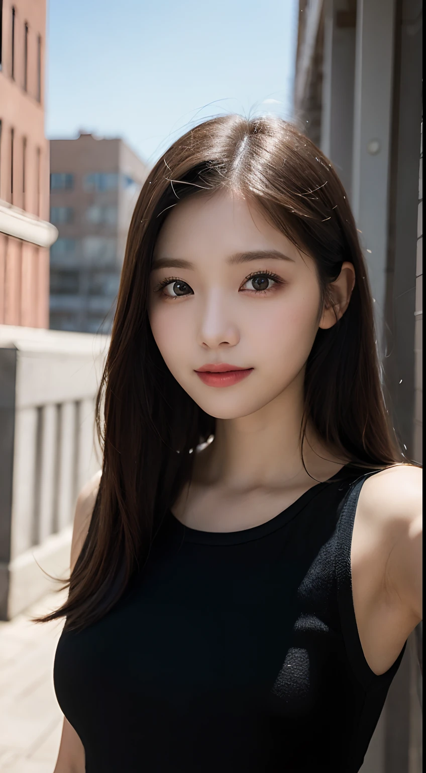 randome pose, mix4, (8K, Raw photography, top-quality, ​masterpiece: 1.45), (realisitic, Photorealsitic: 1.37), one girls, cute little, A smile、Cityscape, natta, profetional lighting, plain,a park,photon maping, Radio City, physically-based renderingt, Gradient black hair, white  hair, Long straight hair,gals,a handsome, girl with, large full breasts,Random attire,top quality photo, hight resolution, 1080p, (clearface), (Detailed face description), (Detailed hand description), (​masterpiece), realisticlying, extreme light and shadows, dishevled hair, ​masterpiece, lush detail, (Fine facial features), (Highest Quality Photos), (​masterpiece), (finely eye), dual、Look in front of you, Fine clavicle,Emphasis on the armpits、Show lower milk,