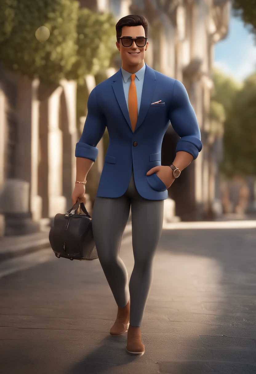 Cartoon character of a man wearing black glasses and a blue shirt, um personagem animado, Caractere estilizado, animation style rendering, 3D estilizado, Arnold Maya render, 3 d render stylized, toon render keyshot, Personagem 3D, Personagem 3D, 3d rendering stylized, 3 d character render, personagem de desenho animado, Personagem de close up, Pose de personagem, (Estilo Pixar) (master part:1.2) (Bokeh) (melhor qualidade) (pele detalhada) (textura detalhada) (8k) (argila) (Cinematic lighting) (paisagem de fundo montanhosa) (roupa casual de inverno) (andres rios, Jose Miguel Romano Francisca, mateus 9 5, Cristiano Orrillo, Ronaldo Luis Nazario da Lima, Mohamed Chahin, Ronaldo Luis Nazario de Lima, victor maristane, em torno de 1 9 anos, Eloy Morales, Alex, Khyzyl Saleem, Joel Torres)
