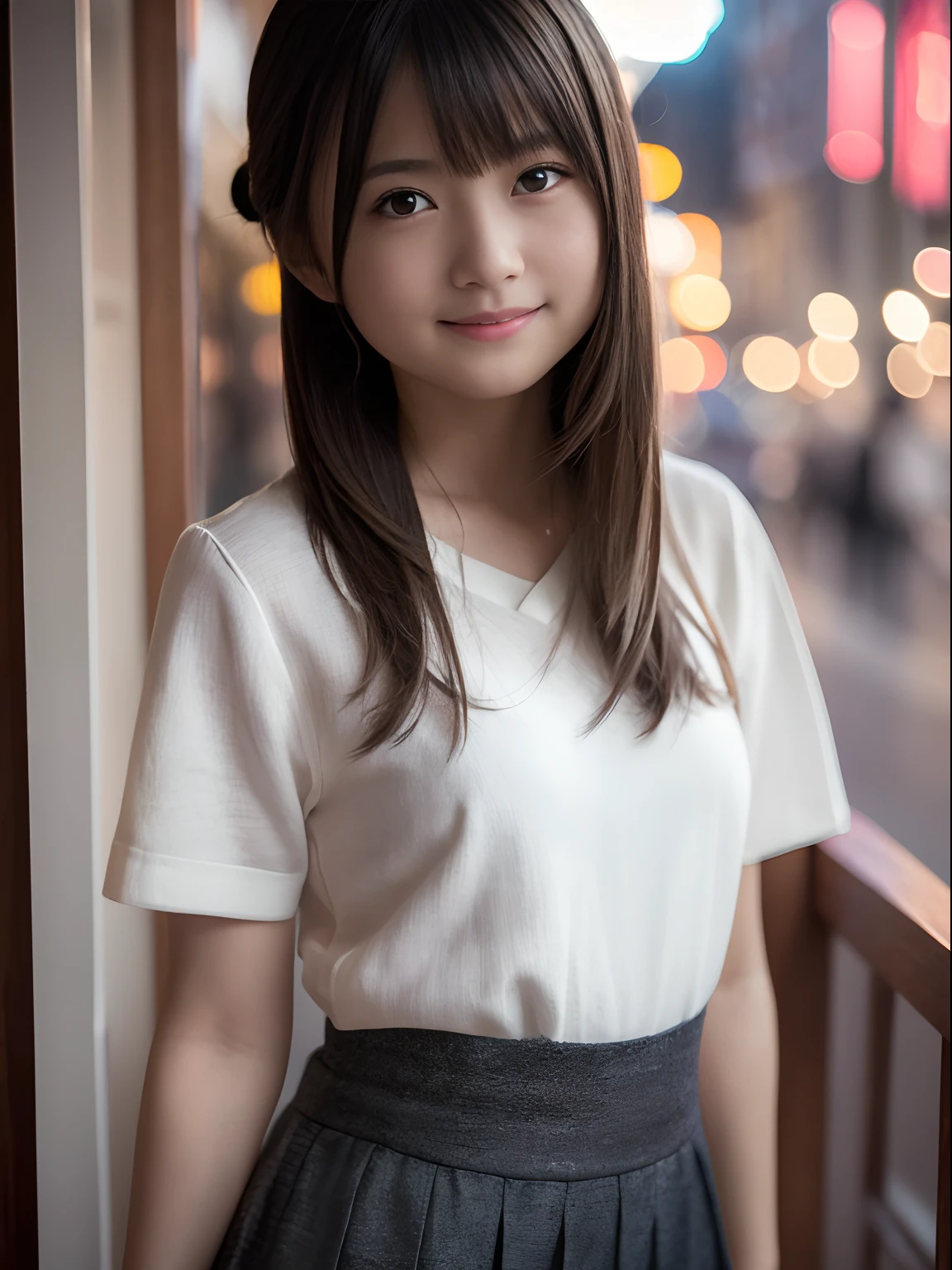 (8K、Raw photography、top-quality、​masterpiece:1.2)、(realisitic、Photorealsitic:1.37)、ultra-detailliert、
1 girl in、cute little、独奏、Beautiful detailed sky、Detailed Cafe、natta、Standing、date、(blush of the nose)、(A smile:1.1)、(Mouth closed)、tiny chest、seducting smile、Street corner at night、Neon Light Glow、profetional lighting、Sony A7R4、Zessie 50mm f1.8、
medium breasts⁩、Beautiful Detail Eye、Autumn outfit、a miniskirt、(short-hair:1.2)、Floating hair、Happy smile、Happy smile、17 years old girl、School Uniforms、pony tail hairstyle、sexy  pose、Sexy smile

Rembrandt Lighting（Rembrandt lighting）