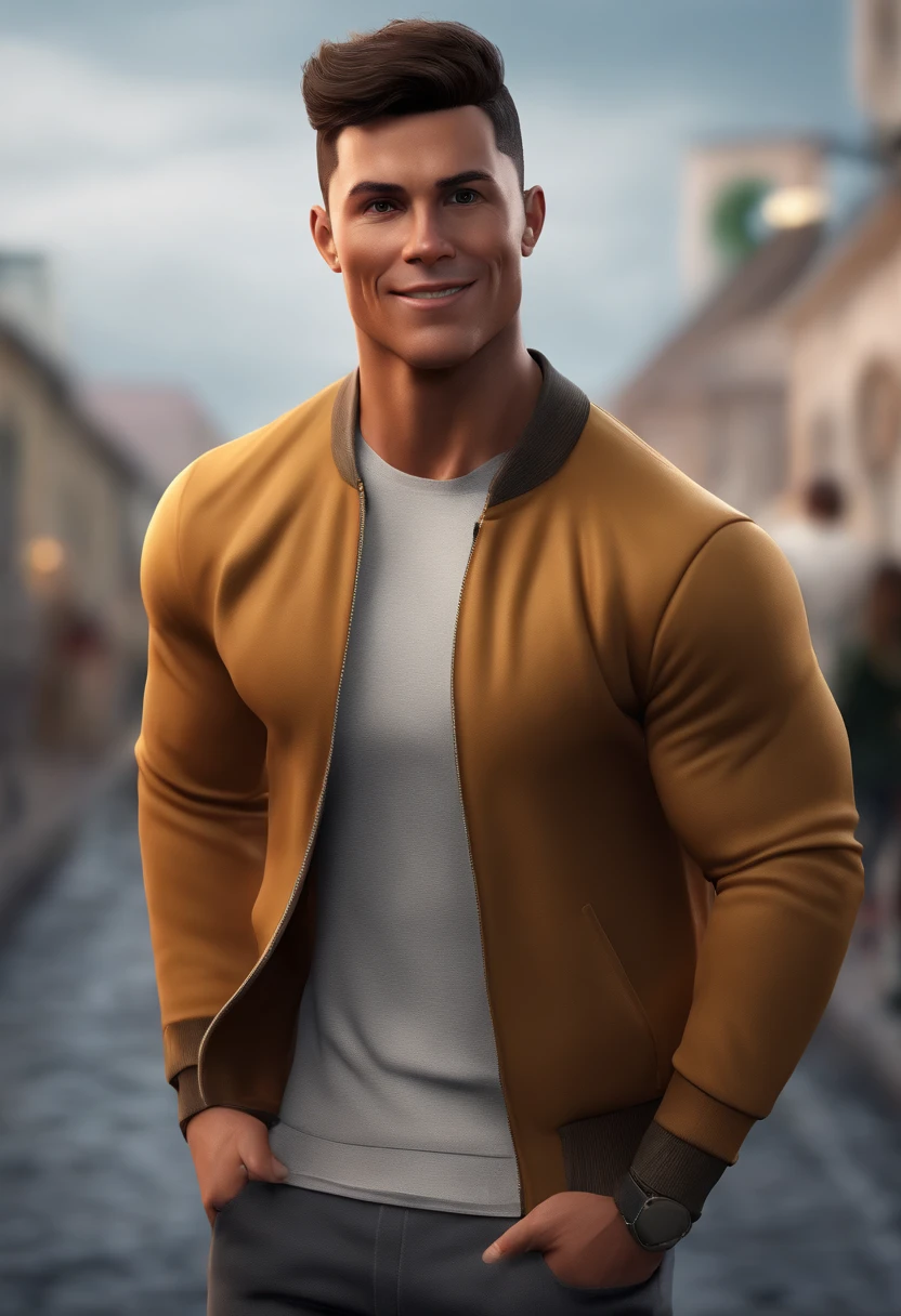Personagem de desenho animado de um homem ao redor dos 20 anos, brasileiro, Short hair with a gradient topknot on the sides, roupa esportiva de inverno, um personagem animado, Caractere estilizado, animation style rendering, 3D estilizado, Arnold Maya render, 3 d render stylized, toon render keyshot, Personagem 3D, Personagem 3D, 3d rendering stylized, 3 d character render, personagem de desenho animado, Personagem de close up, Pose de personagem, (Estilo Pixar) (master part:1.2) (Bokeh) (melhor qualidade) (pele detalhada) (textura detalhada) (8k) (argila) (Cinematic lighting) (andres rios, Jose Miguel Romano Francisca, mateus 9 5, Cristiano Orrillo, Ronaldo Luis Nazario da Lima, Mohamed Chahin, Cristiano Ronaldo, victor maristane, pele morena, Eloy Morales, Alex, Khyzyl Saleem, Joel Torres)