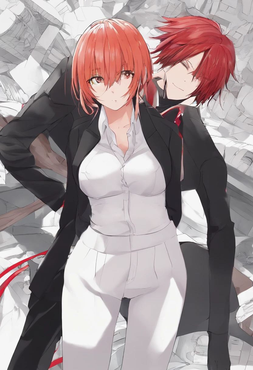(nsfw) (cuerpo delgado con senos medianos, caderas anchas y muslos gruesos) (tight clothing being a shirt with an open button and a miniskirt) (with a disgusted face towards someone) (parada con manos en la sintura resaltando su pecho) (In an alleyway)