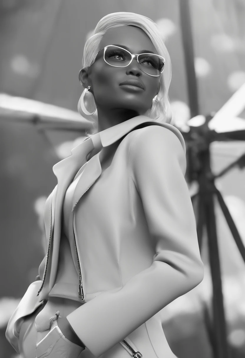Personagem de desenho animado de uma jovem mulher, branca, with black eyeglasses, cabelo longo ondulado marrom escuro e uma camisa preta com a logo da Marvel, animation character, Caractere estilizado, animation style rendering, 3D estilizado, Arnold Maya render, 3 d render stylized, toon render keyshot, Personagem 3D, Personagem 3D, 3d rendering stylized, 3 d character render, personagem de desenho animado, Personagem de close up, Pose de personagem, (Estilo Pixar) (master part:1.2) (Bokeh) (best quality) (pele detalhada) (textura detalhada) (8k) (argila) (Cinematic lighting) (foco nítido)