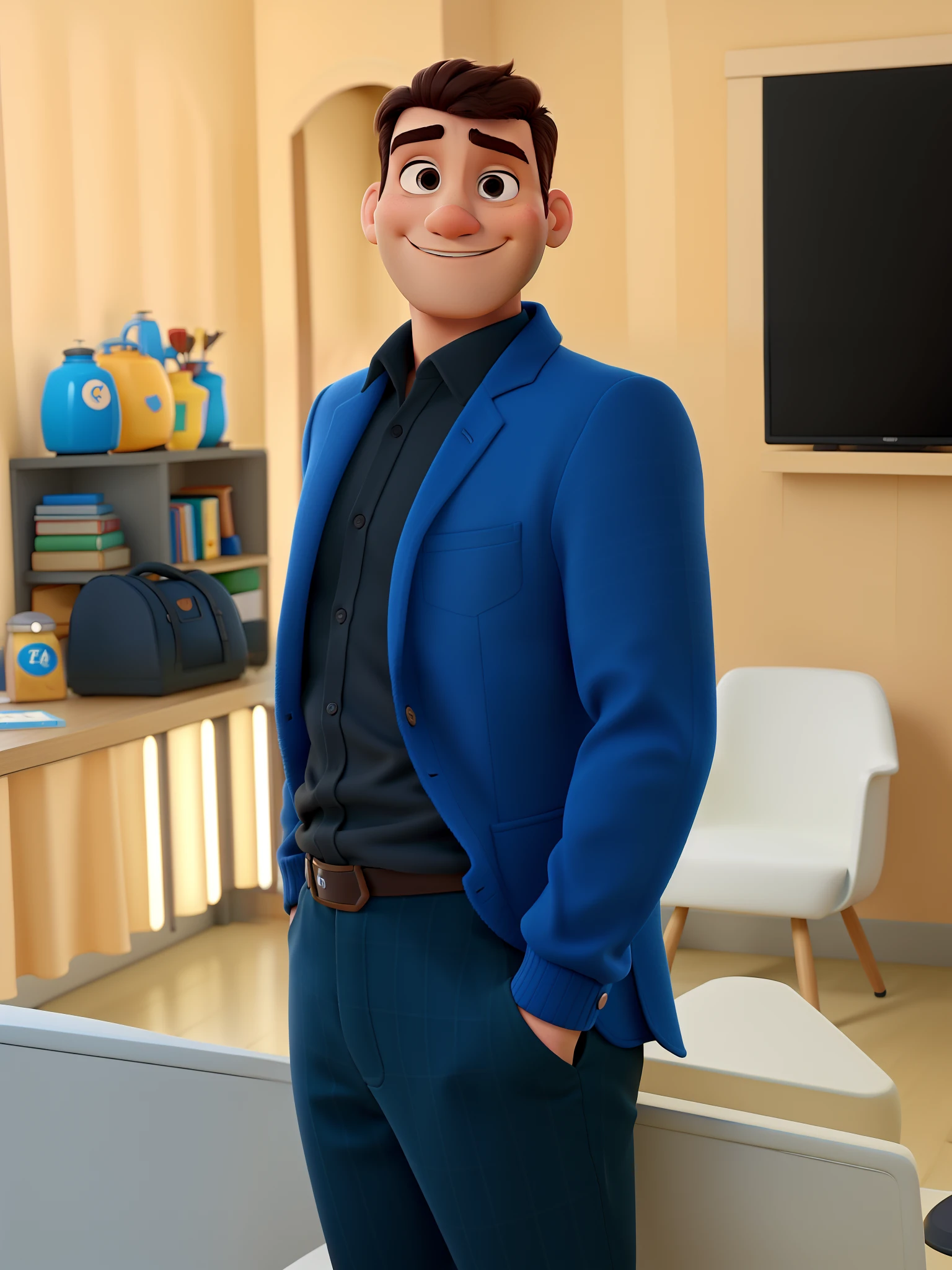 Um homem estilo disney pixar, alta qualidade, melhor qualidade