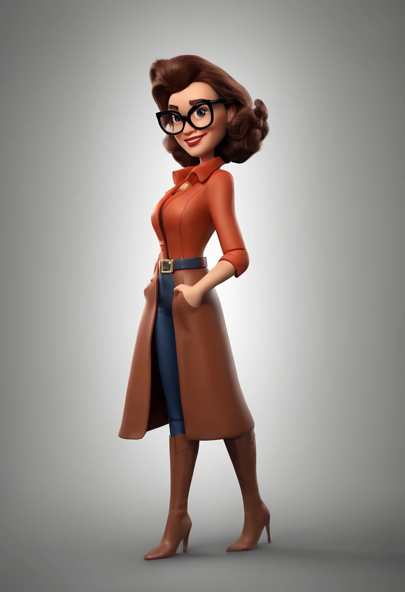 Personagem de desenho animad, jovem mulher, branca, with black eyeglasses, cabelo longo marrom escuro, camisa preta com a logo da Marvel, animation character, Caractere estilizado, animation style rendering, 3D estilizado, Arnold Maya render, 3 d render stylized, toon render keyshot, Personagem 3D, Personagem 3D, 3d rendering stylized, 3 d character render, personagem de desenho animado, Personagem de close up, Pose de personagem, (Estilo Pixar) (master part:1.2) (Bokeh) (best quality) (pele detalhada) (textura detalhada) (8k) (argila) (Cinematic lighting) (foco nítido)