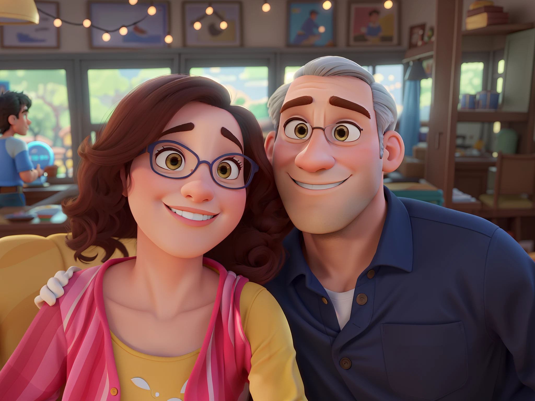 casal homem e mulher no estilo Disney Pixar, alta qualidade, melhor qualidade