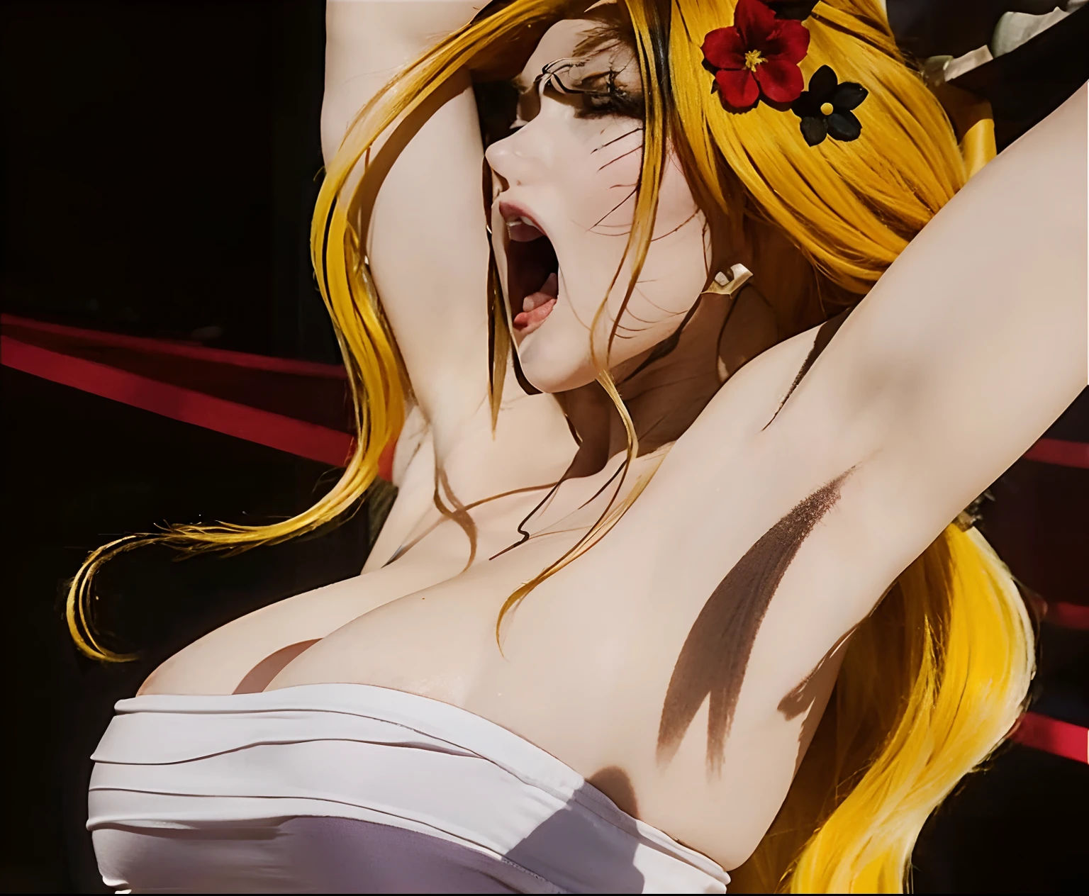 1women,yellowhair,bigboobs,smootharmpit,beautiful,8k