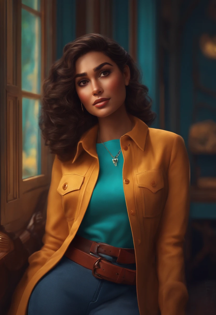 Criar um personagem no estilo pixar dentro de um jaleco. personagem morena