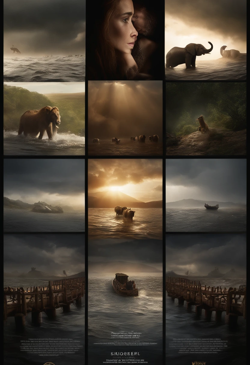 Describe an exciting scene in the story of Noah's Ark where Noah and his family are facing challenges as they try to protect the animals on board during a violent flood. Explore the tension, solidarity, and emotions of the characters as they struggle to survive and ensure the preservation of all species on board the Ark