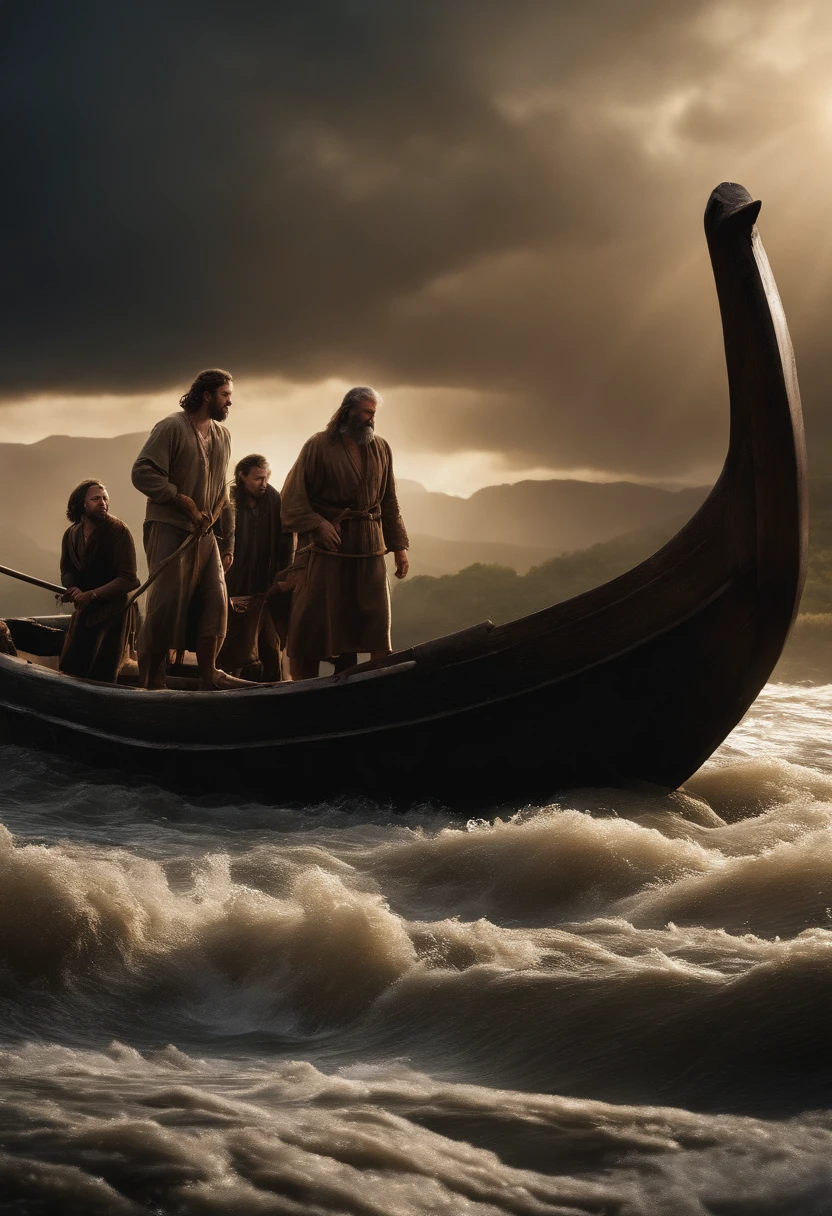 Describe an exciting scene in the story of Noah's Ark where Noah and his family are facing challenges as they try to protect the animals on board during a violent flood. Explore the tension, solidarity, and emotions of the characters as they struggle to survive and ensure the preservation of all species on board the Ark