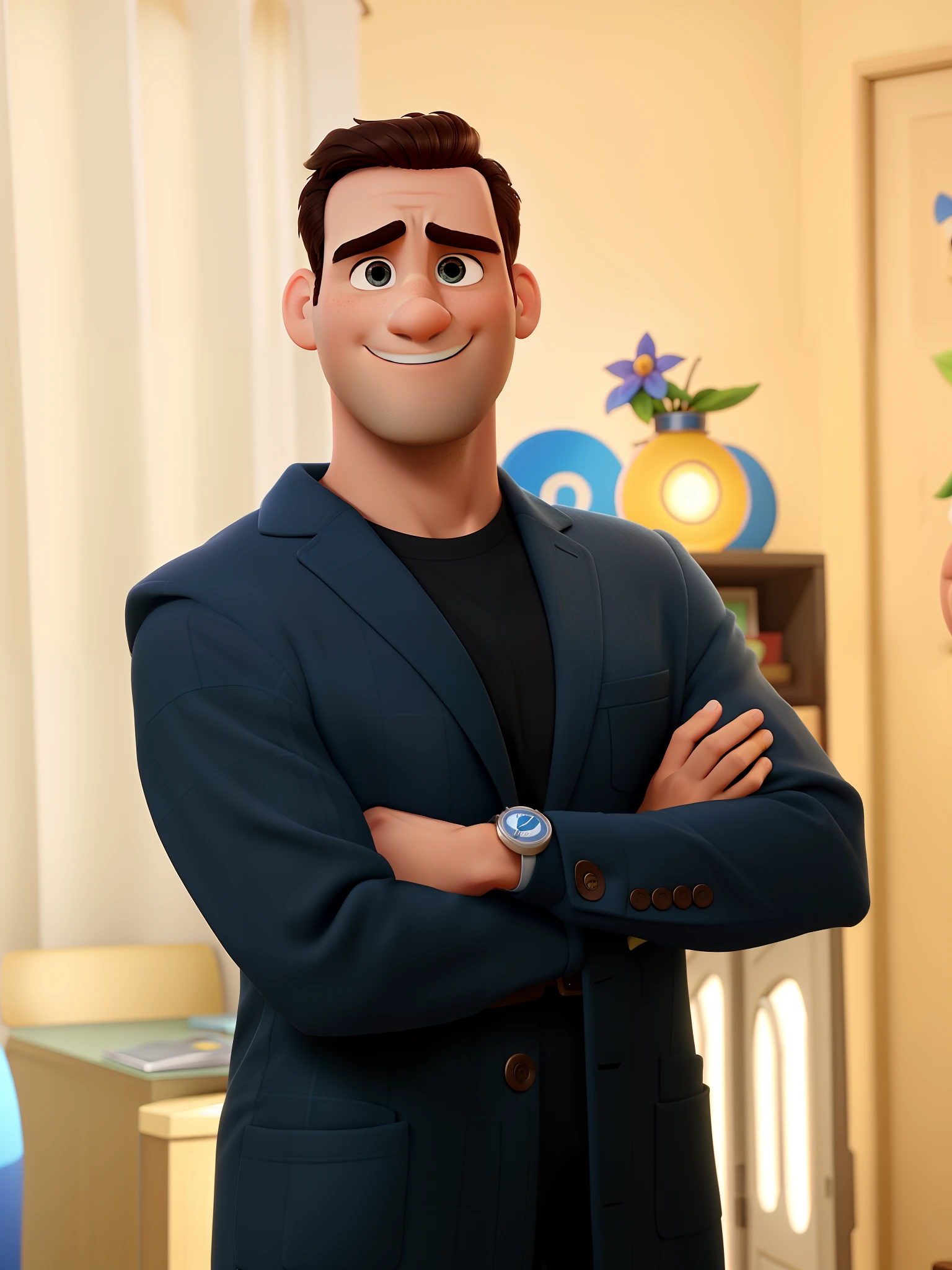 Um homem estilo disney pixar, alta qualidade, melhor qualidade