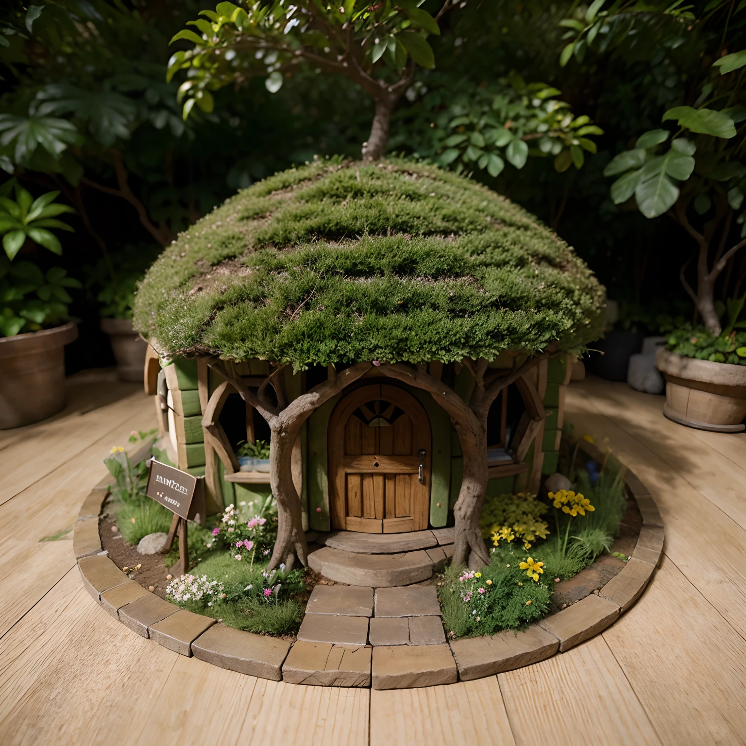 The Hobbit House tree, live, floral,bright, attractive, Sharp Very detailed., intricate, Realistic.