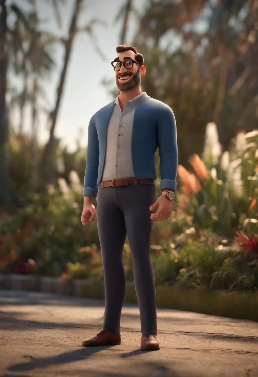 Cartoon character of a man with black glasses and a blue shirt, animation character, Caractere estilizado, animation style rendering, 3D estilizado, Arnold Maya render, 3 d render stylized, toon render keyshot, Personagem 3D, Personagem 3D, 3d rendering stylized, 3 d character render, personagem de desenho animado, Personagem de close up, Pose de personagem, (Estilo Pixar) (master part:1.2) (Bokeh) (best quality) (pele detalhada) (textura detalhada) (8k) (argila) (Cinematic lighting) (foco nítido