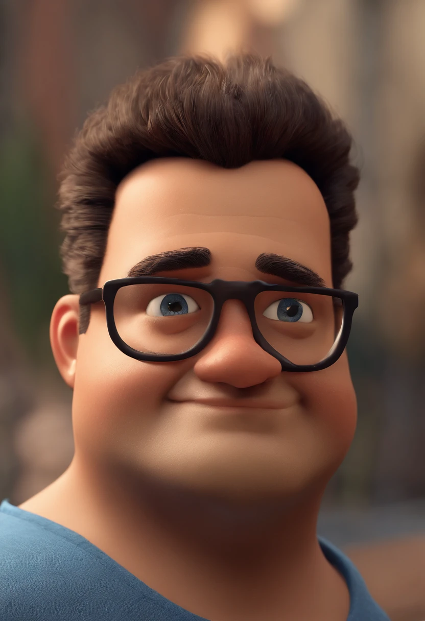 Cartoon character of a man with black glasses and a blue shirt, animation character, Caractere estilizado, animation style rendering, 3D estilizado, Arnold Maya render, 3 d render stylized, toon render keyshot, Personagem 3D, Personagem 3D, 3d rendering stylized, 3 d character render, personagem de desenho animado, Personagem de close up, Pose de personagem, (Estilo Pixar) (master part:1.2) (Bokeh) (best quality) (pele detalhada) (textura detalhada) (8k) (argila) (Cinematic lighting) (foco nítido