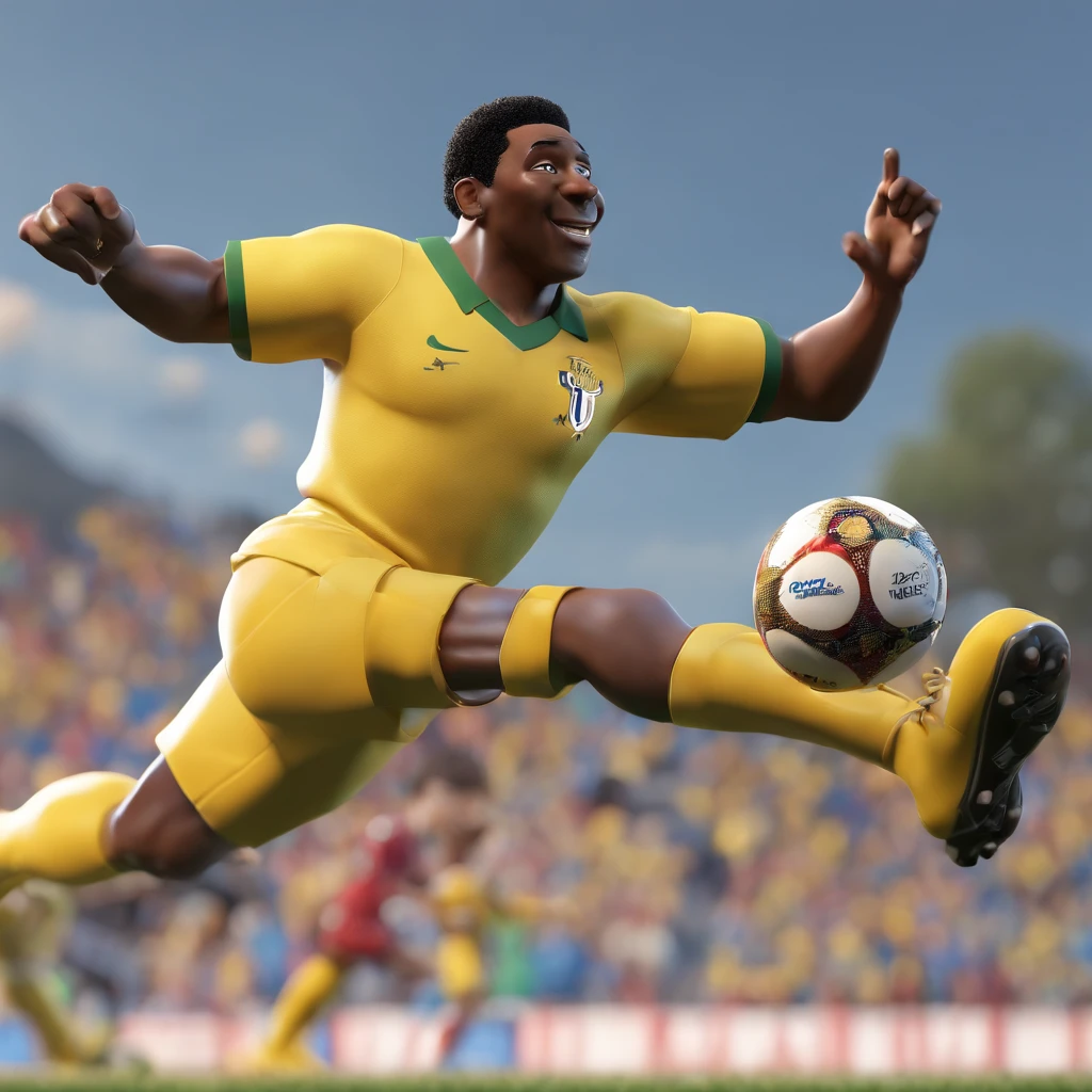 Pelé played in Disney Pixar format playing ball with Maradona