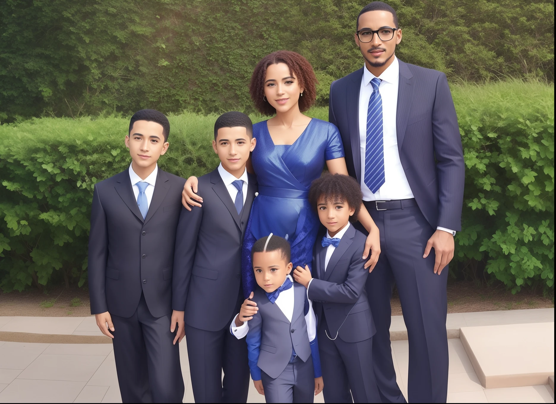 There's a group of people together in suits and ties, imagem de perfil, taken in the early 2020s, Directed by: vestindo ternos!, belos arredores, Black family photo, Foto do perfil, lindo dia ensolarado brilhante, the next generation, divertindo-se,