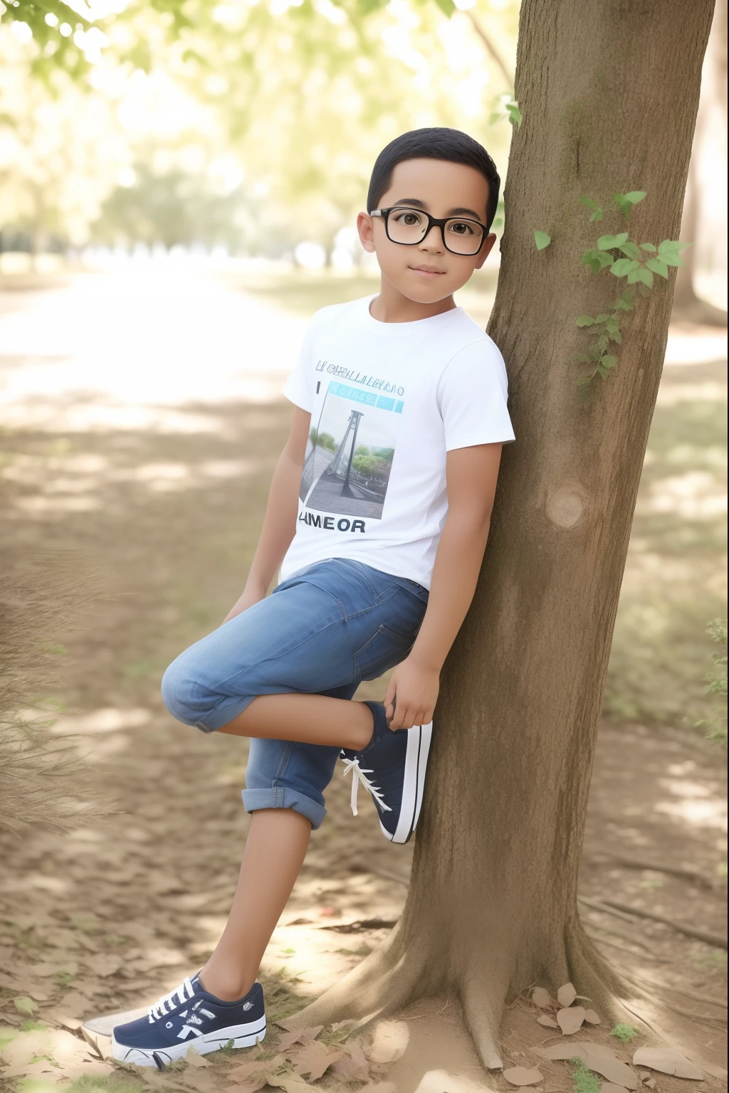 Arafed boy leaning against a tree in a park, fotografia casual, imagem retrato, com uma pose cool, Modelagem de Ensaio, Photo Session, pose estilosa, Potrait, photo shoot, Retrato no meio da foto, Foto tirada com Canon 5D, Pose casual, fotografia de corpo inteiro, Photo Session, full body photogenic shot, next to a tree, Pose legal, full protrait