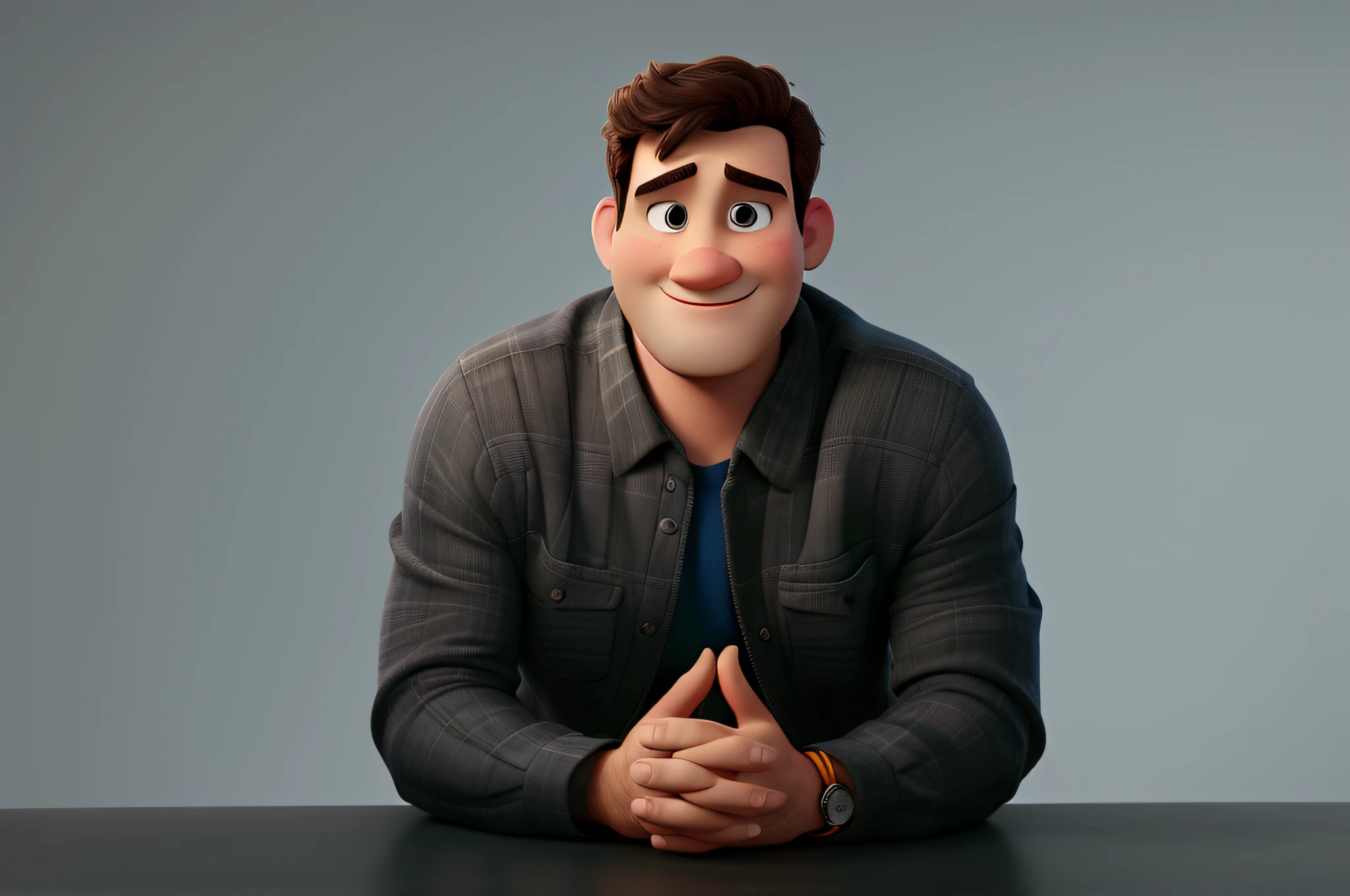 um homem branco estilo pixar