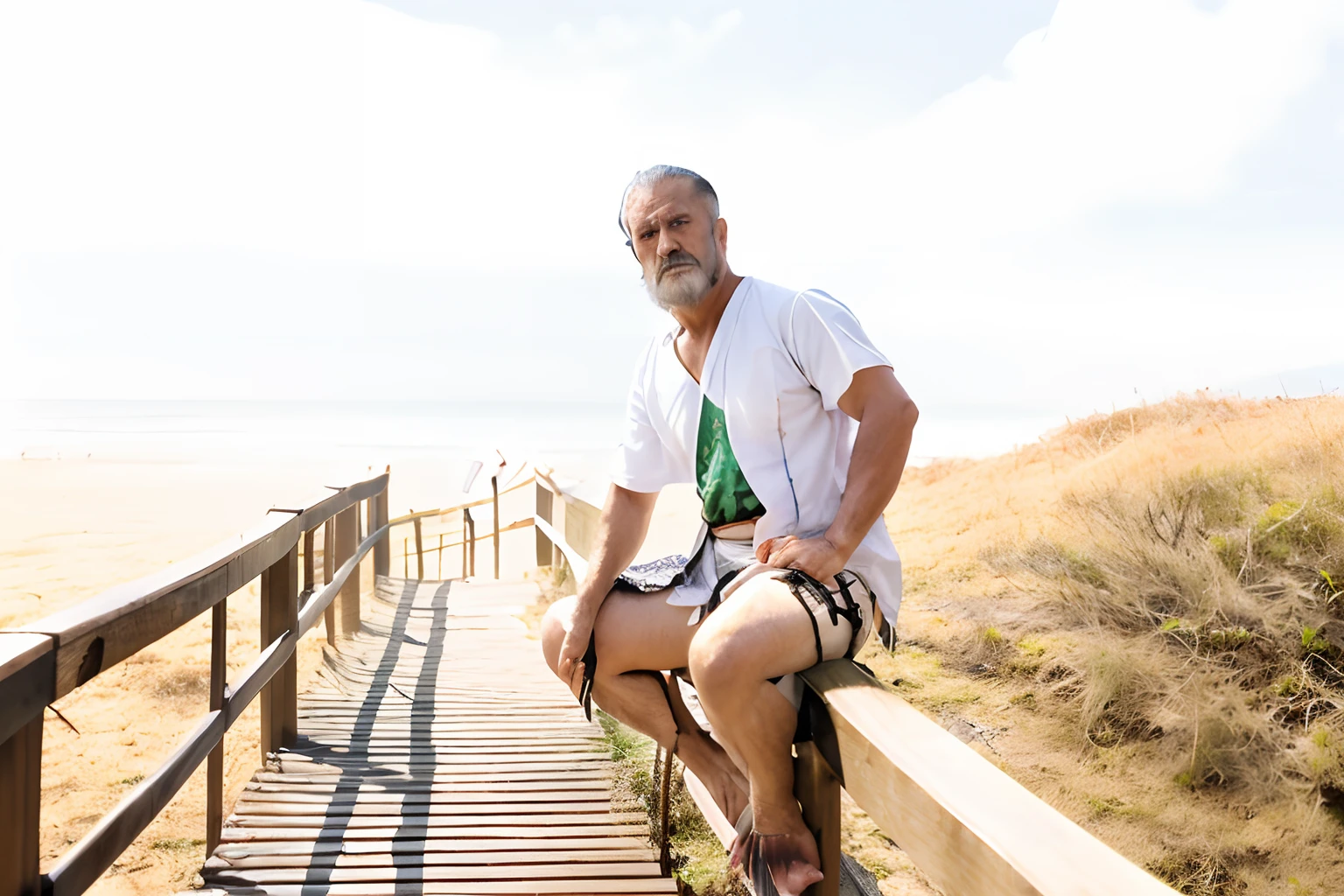 Historical, Um velho sem camisa, Samurai,surrado,de um sem camisa, Espada Katana Japonesa, longos cabelos brancos, longa barba branca,samurais,grandpa, irromper,Ajoelhou,Seppuku's Suicide