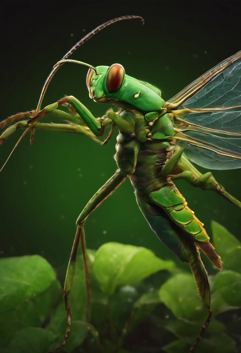 Anthropomorphic, a dancing locust in the style of Disney animation, flat, vectorized, 8k resolution, masterpiece, and super detailed.