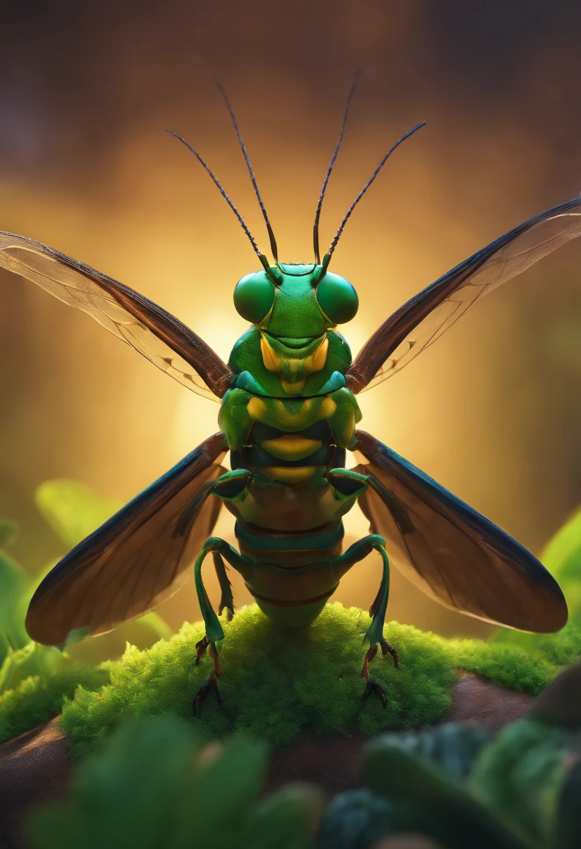 Anthropomorphic, a dancing locust in the style of Disney animation, flat, vectorized, 8k resolution, masterpiece, and super detailed.