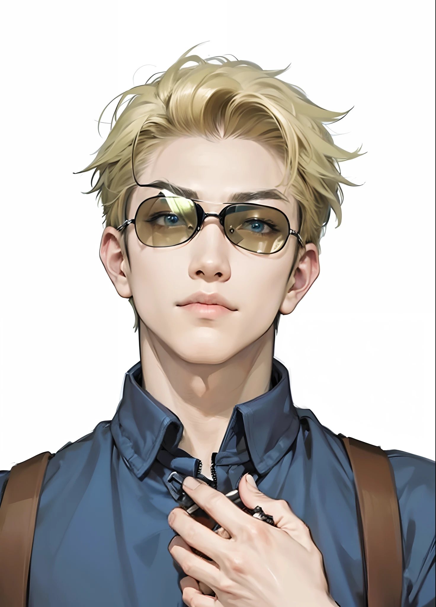men with blonde hair, strong jawline, nanami kento, jujutsu kaisen, realistic, ultra details Best quality, masterpiece, ultra high res, (photorealistic:1.4),