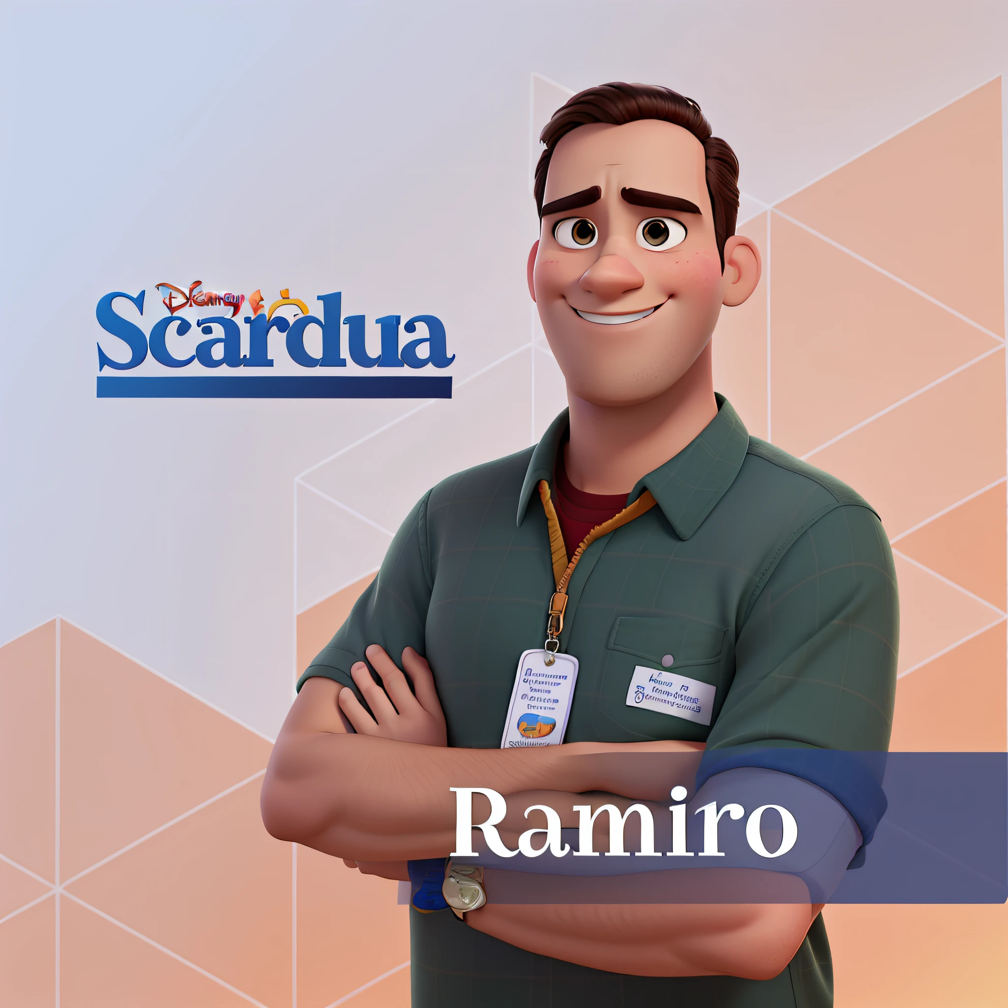 Um homem estilo disney pixar, com cavanhaque, alta qualidade, melhor qualidade