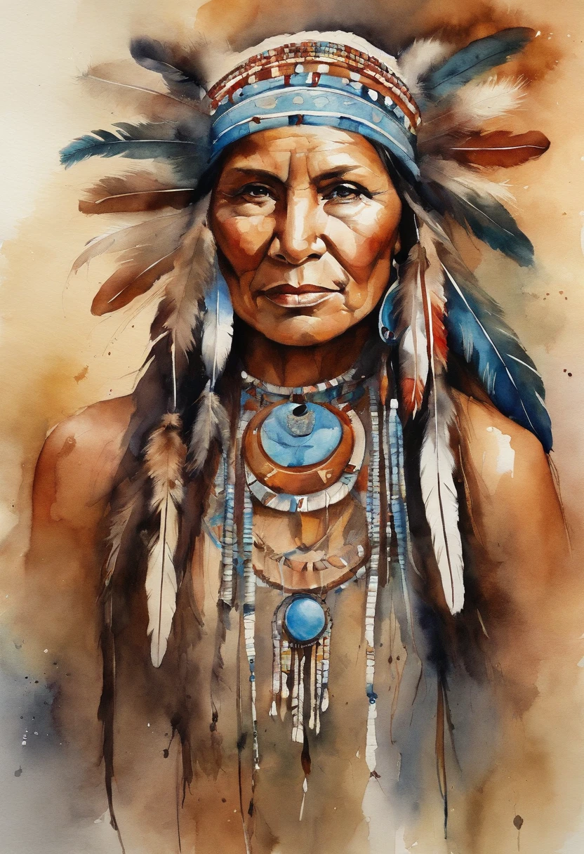 Native American beatuy, woman, designed by ppublish, feather, colors