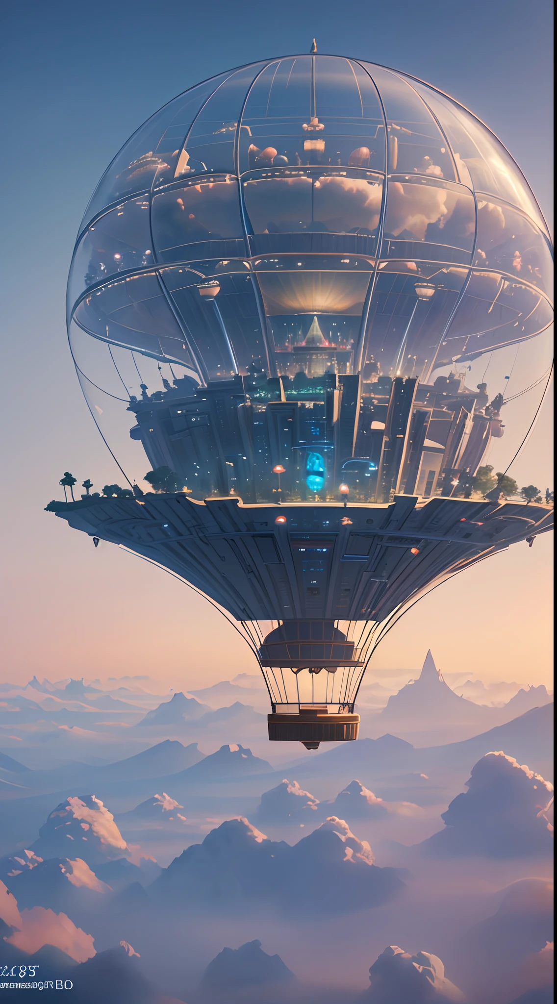 （（tmasterpiece，best qualtiy）），Beautiful 8K Ultra HD professional photos, Sharp focus, In a stunning fantasy world, A hot air balloon over a futuristic city，Retro cyberpunk，Strange hot air balloons,Colorful,A hot air balloon in the shape of a cute jellyfish，In the clouds,beautiful sky,Surreal,Epic dreams,a fairy world,illustration,High quality,3D rendering of,Ultra-detailed,Photorealistic,Vibrant colors,Stunning lighting，anatomy correct，Interstellar，Endless space，ssee-through，depth of fields，Magnificent space image scene，Epic futuristic science fiction，8K highly detailed digital art, Amazing wallpapers, epic fantasy sci fi illustration, 8K high quality detailed art, colorful concept art, Cute, detailed fantasy digital art, colorfull digital fantasy art, 8K highly detailed digital art, Detailed digital 3D fantasy art, surreal concept art, whimsical fantasy landscape art, fantasy cityscape