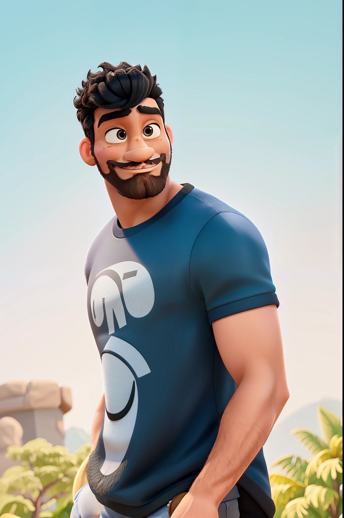 Poster no estilo disney pixar.
Um homem no estilo disney pixar, alta qualidade, melhor qualidade