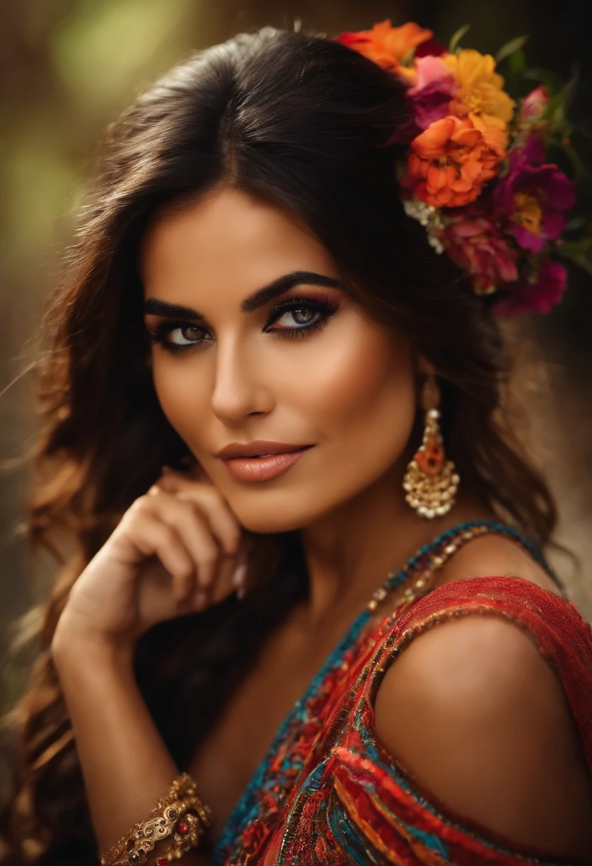 Chica (hermosa) (morena con brillos rubios)