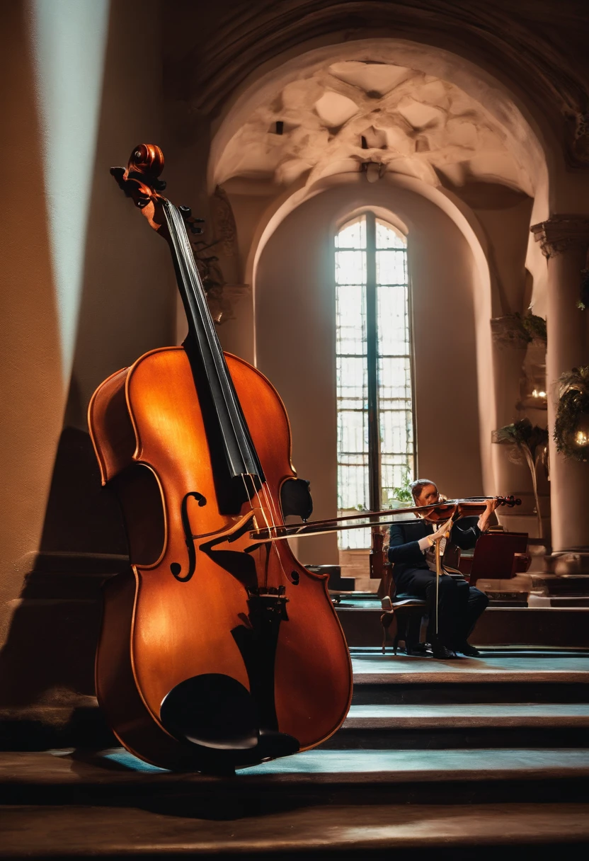 Capivara tocando violino, orquestra, teatro