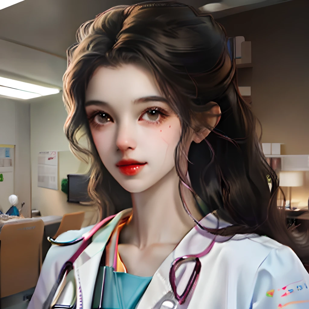 Long Black Hair Pediatric Female Doctor