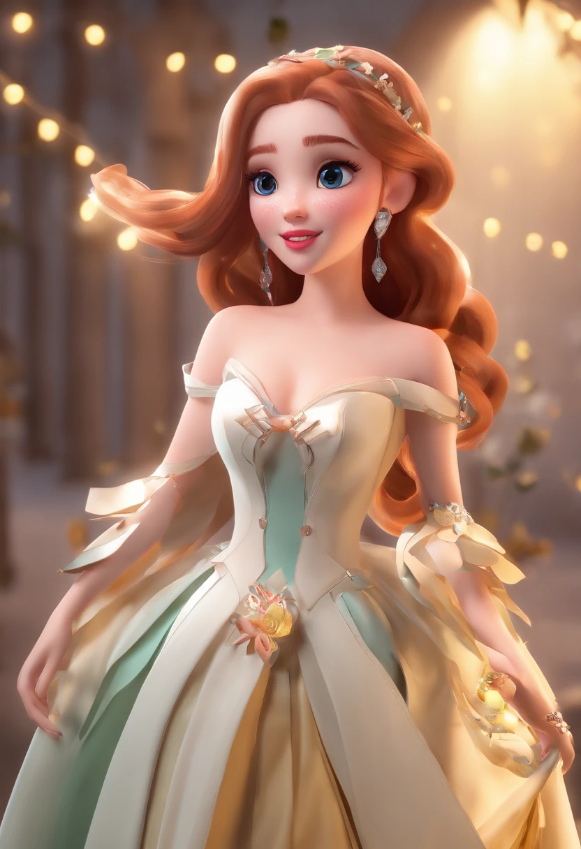 best quality, master part, fotorrealista, extremamente detalhado CG unidade 8k papel de parede, Chibi,1girl, Elsa,sozinho, cheio_corpo, sorrir, Olhando_em_visualizador, ao ar livre,