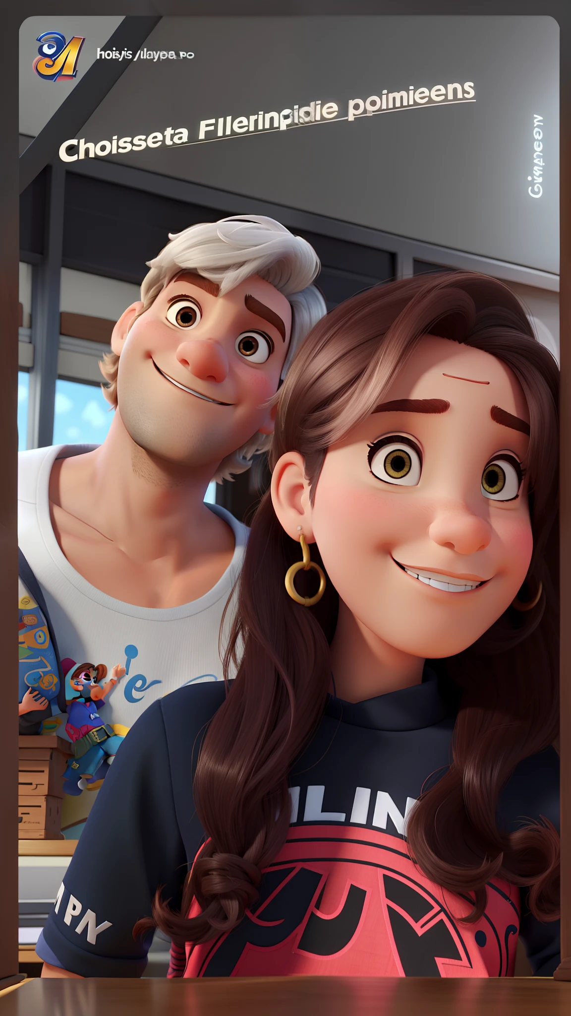 Um homem e filha  estilo Disney pixar, alta qualidade, melhor qualidade