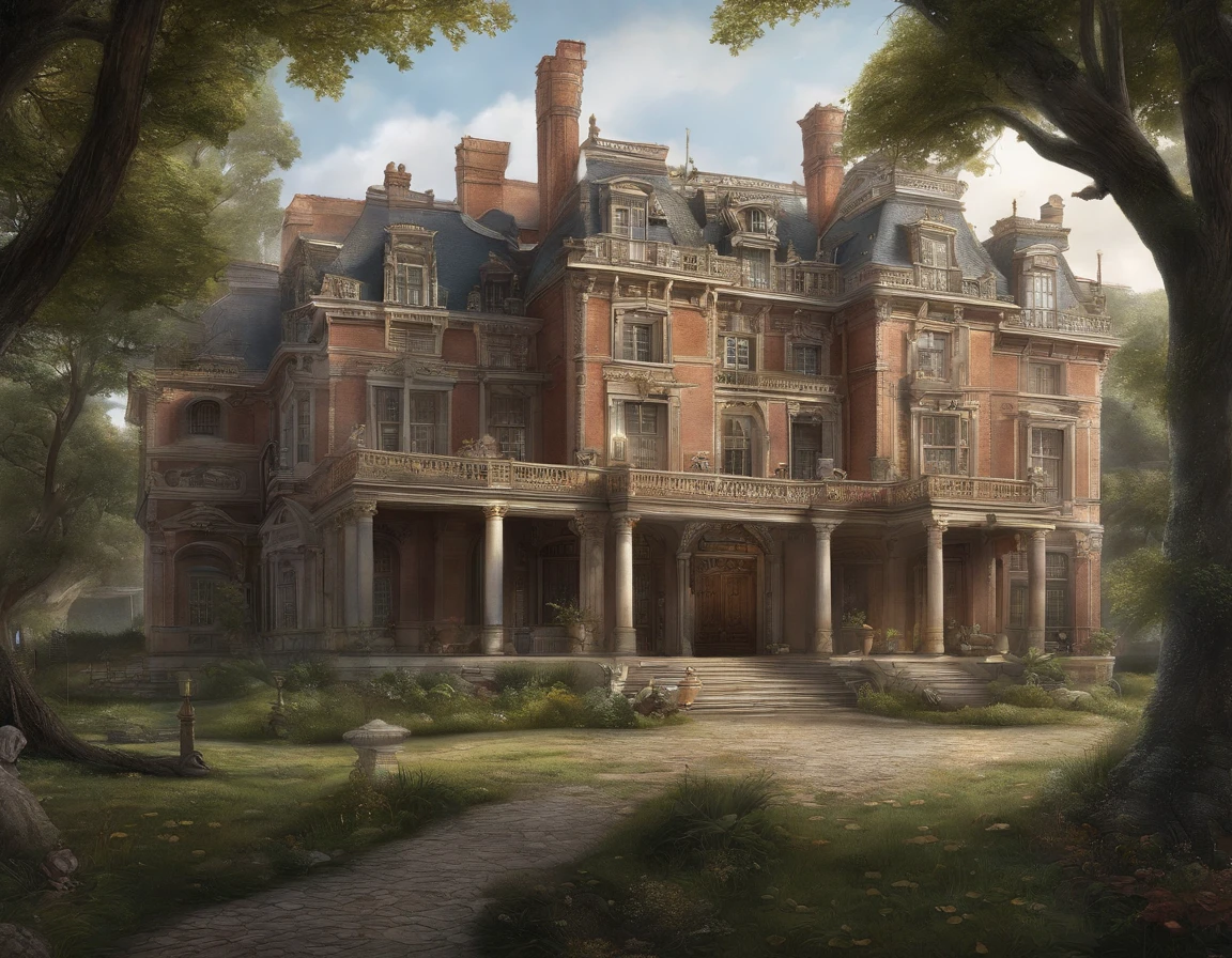 Illustrate a luxurious mansion with a high wall around it, enquanto os sem-teto se sentam do lado de fora, sublinhando o contraste entre riqueza e pobreza, No estilo de Pawel Kuczynski, evitar borrar, ultra detalhado