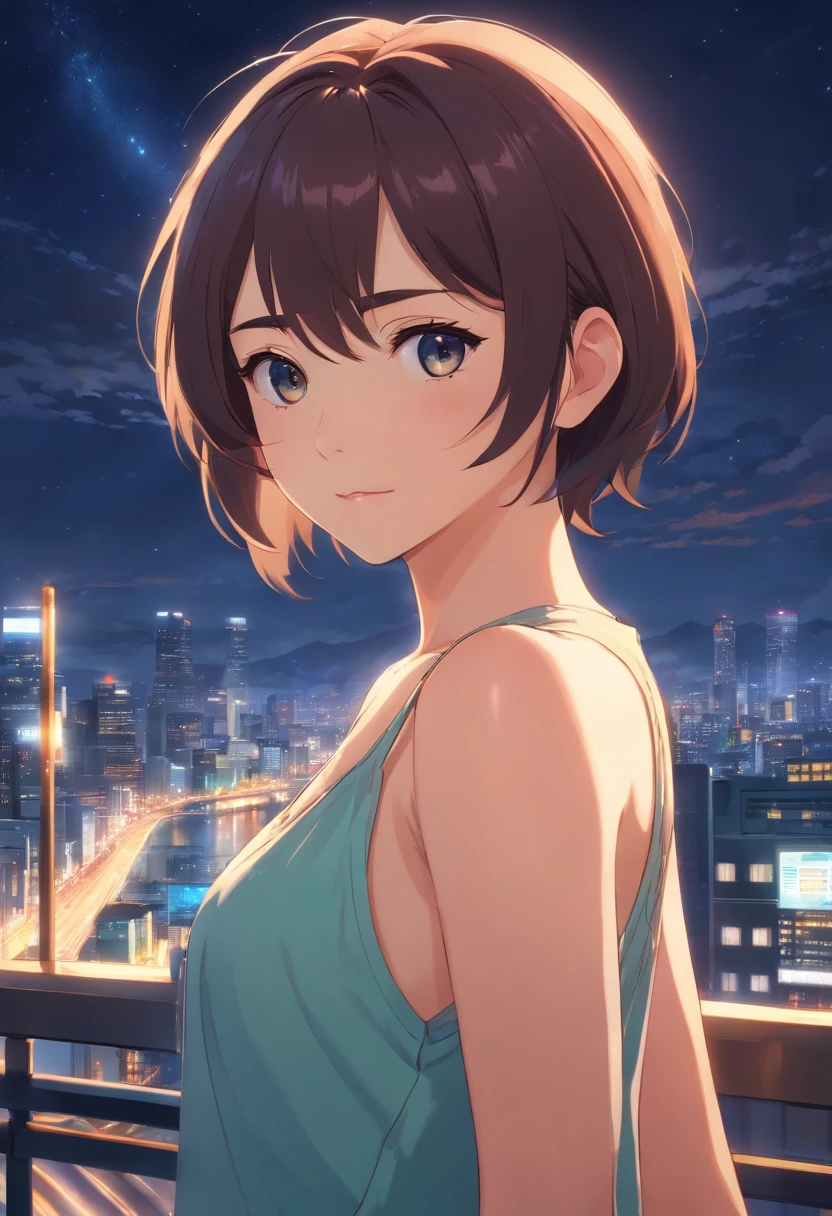 1girl,night time, upper-body,a closeup of a, 8K, RAW photo, Best Quality, Masterpiece,Realistic, photo-realistic, big breastes