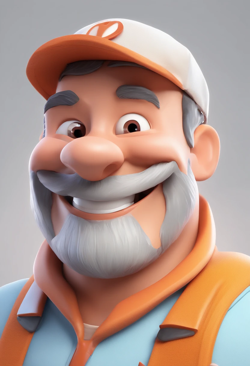 Smiling Man Illustration, sorriso insano, Homem de pele marrom com um sorriso gigante, happily smiling at the camera, sorriso atrevido, he's smiling, sorriso muito grande, Macho sorridente, foto de perfil headshot, rindo sorriso enorme, desenhando no estilo de Arte 3D, c4d, fundo de cor branco puro, estilo disney, estilo pixar render ilustracao Super Detalhe, 8k
