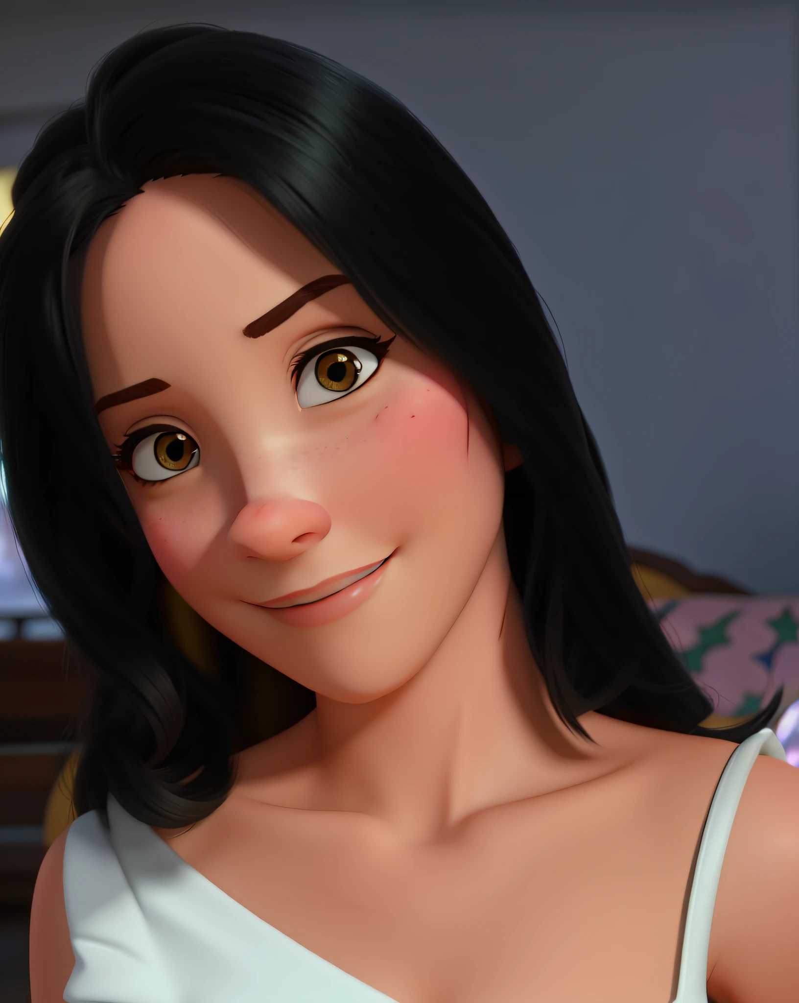 mulher branca olhos azuis estilo disney pixar, alta qualidade, melhor qualidade