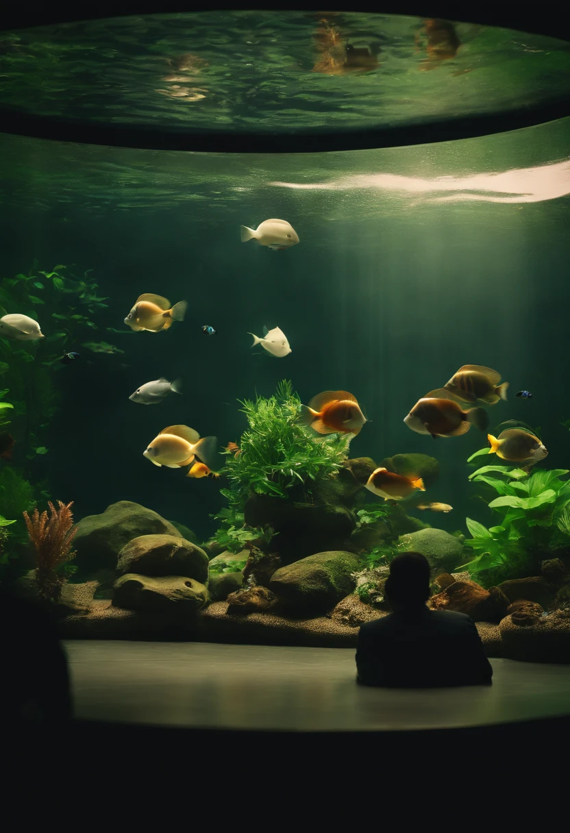 Best Quality, masuter piece, aquariums,lanthanum,perspective,many people
