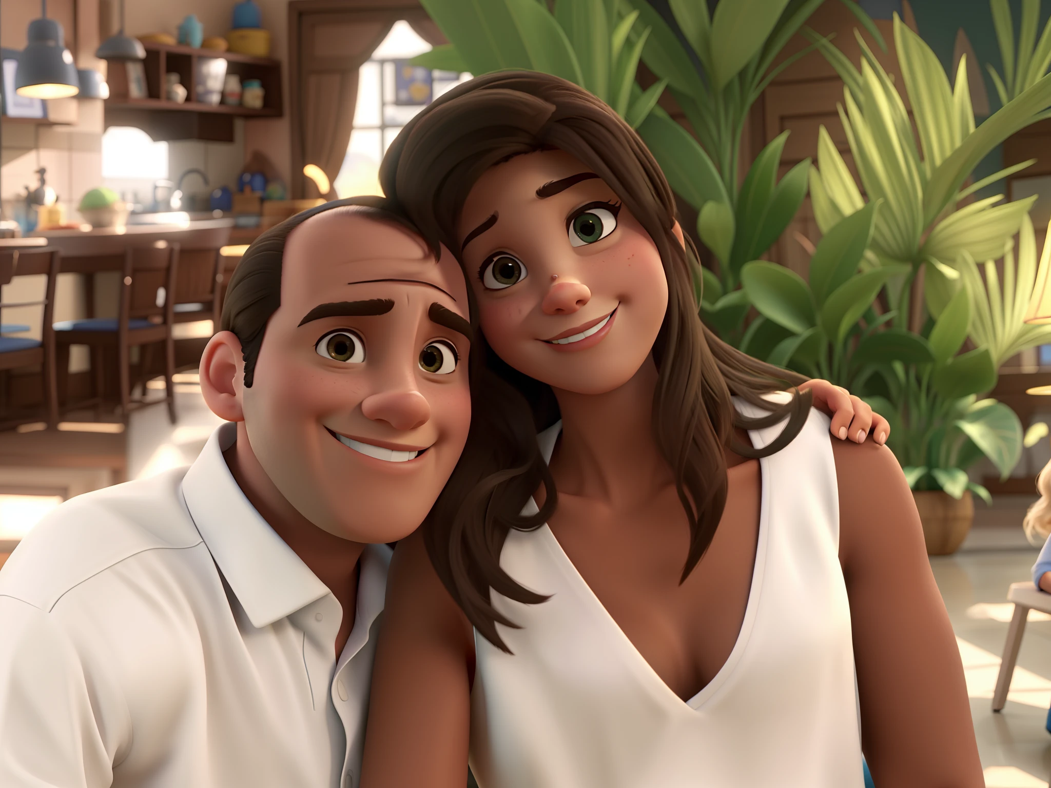 casal no estilo disney pixar, alta qualidade, melhor qualidade