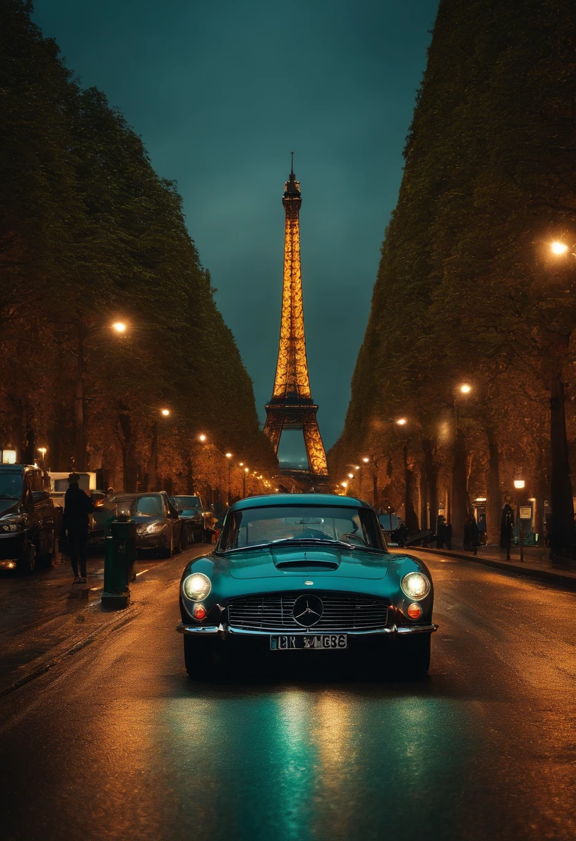 Do lado de um carro esportivo em paris