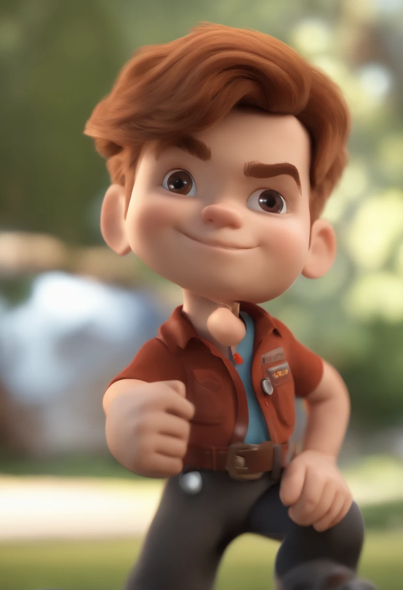 Personagem dos desenhos animados de um homem, cabelo cacheado muito curto marrom escuro e uma camisa vermelha e preta listrada na horizontal com gola v, animation character, Caractere estilizado, animation style rendering, 3D estilizado, Arnold Maya render, 3 d render stylized, toon render keyshot, Personagem 3D, Personagem 3D, 3d rendering stylized, 3 d character render, personagem de desenho animado, Personagem de close up, Pose de personagem, (Estilo Pixar) (master part:1.2) (Bokeh) (best quality) (pele detalhada) (textura detalhada) (8k) (argila) (Cinematic lighting) (foco nítido