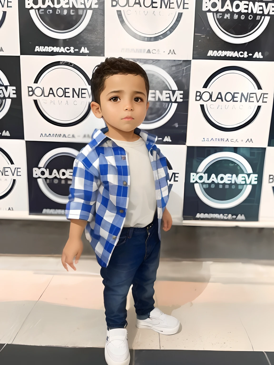 A closeup of a small child standing over a black and white plaid shirt, Emad Mostaque, Mohamed Reda, 2 anos, Reyyan, aparecer em um shopping center, Alejandro, menino novo, by Amelia Peláez, Condutor de Ene, Riyahd Cassiem, menino bonito, Paulo Pepera Pablo Roldan